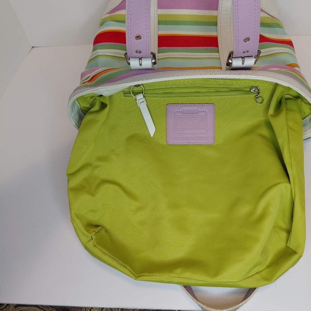Coach Hampton Multicolor Striped Tote Bag - Picture 8 of 15